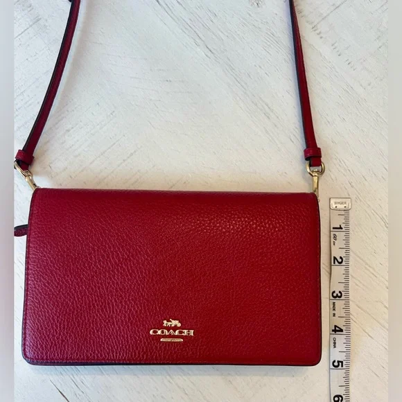 Coach Red Leather Crossbody - Picture 10 of 11